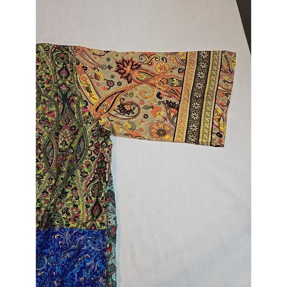 Patchwork print kimono Silk Blend Tie short length  size S - Size XL New - Picture 16 of 16